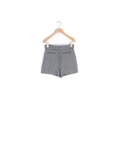 Short en pied de coq assorti en linge